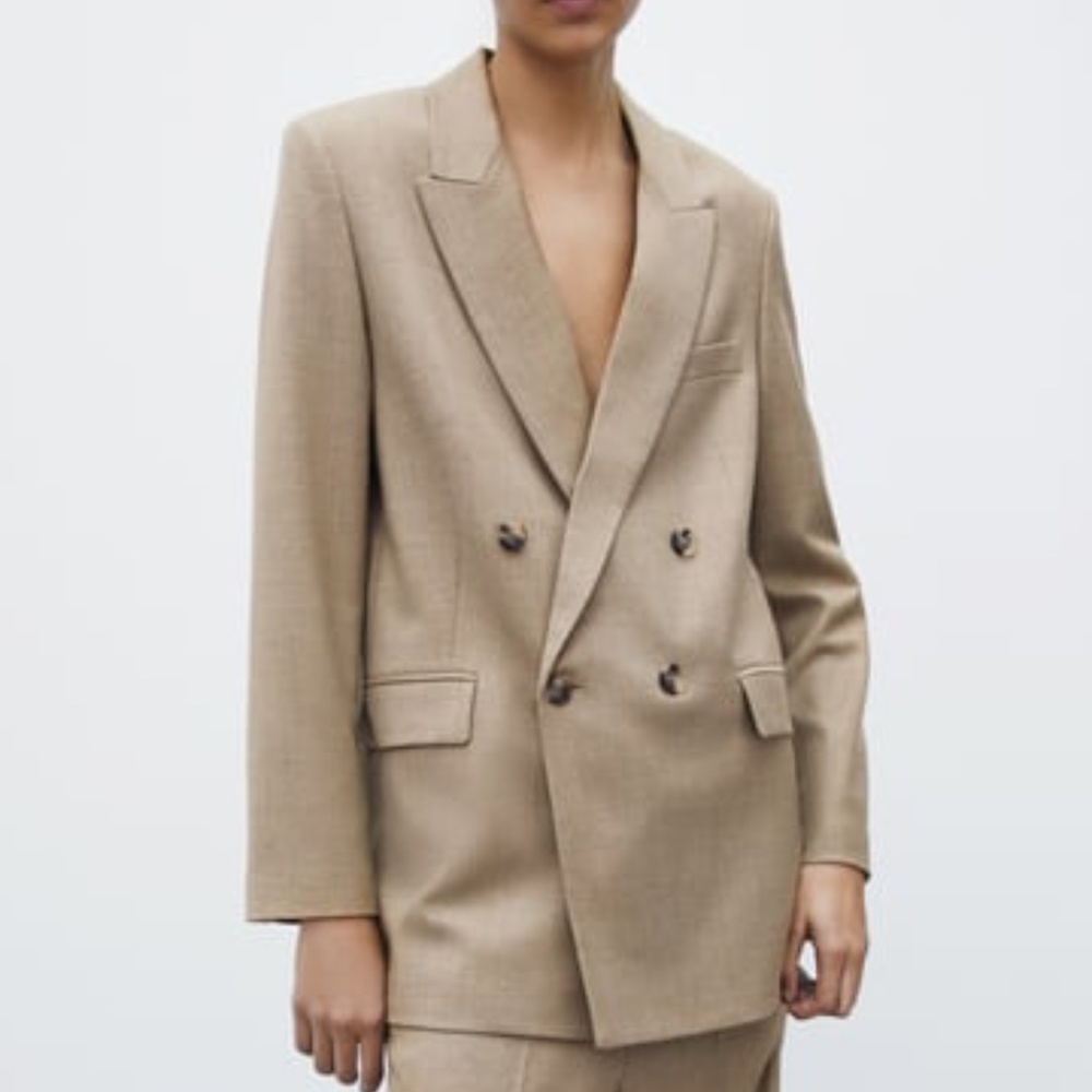 ZARA LIMITED EDITION MENSWEAR WOOL FALL double breasted BLAZER XS